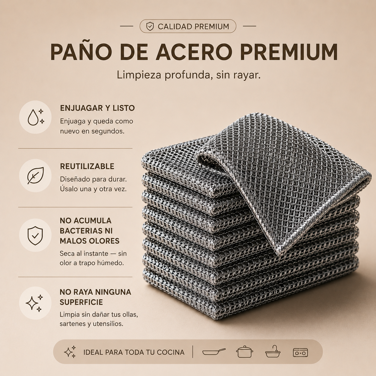 Paño de Acero Inoxidable